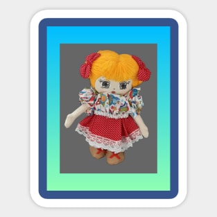 Doll illustration with frame Sticker